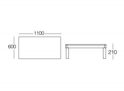 Столик ламинированный журнальный PAPATYA Slim Center Low Table (D) алюминий, нержавеющая сталь, компакт-ламинат HPL Фото 2