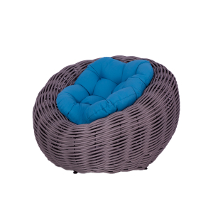 Кресло плетеное с подушкой DW Nest сталь, искусственный ротанг, полиэстер серый Фото 6
