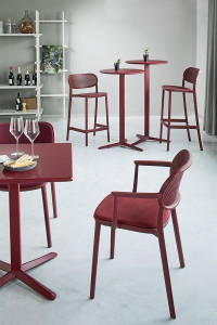 Стул пластиковый полубарный Gaber Nuta Stool 68 технополимер бордовый Фото 6