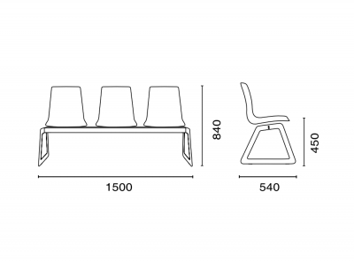 Система сидений на 3 места PAPATYA X-Treme Bench сталь, поликарбонат Фото 2