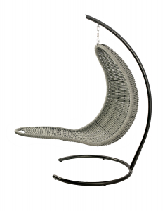 Кресло плетеное подвесное DW Chaise Lounge  сталь, искусственный ротанг, полиэстер серый Фото 7