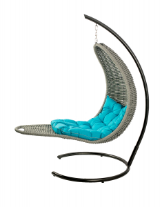 Кресло плетеное подвесное DW Chaise Lounge  сталь, искусственный ротанг, полиэстер серый Фото 9