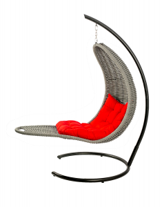 Кресло плетеное подвесное DW Chaise Lounge  сталь, искусственный ротанг, полиэстер серый Фото 10