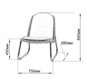 Кресло плетеное с подушкой DW Patio Vine сталь, искусственный ротанг, полиэстер коричневый Фото 2