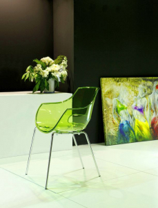 Кресло прозрачное PAPATYA Opal-ML сталь, поликарбонат хромированный, зеленый Фото 9
