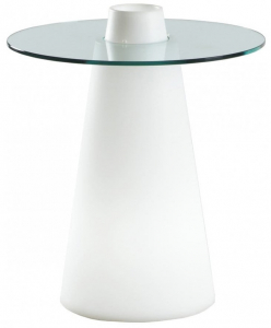 Стол пластиковый светящийся SLIDE Peak Lighting полиэтилен, закаленное стекло белый Фото 1