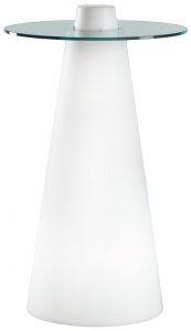 Стол пластиковый барный светящийся SLIDE Peak Lighting полиэтилен, закаленное стекло белый Фото 1