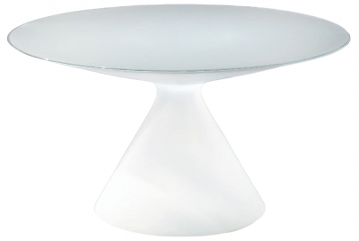 Стол пластиковый со стеклом светящийся SLIDE Ed Lighting полиэтилен, закаленное стекло белый Фото 1