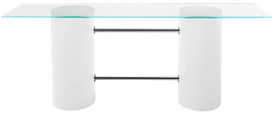 Стол пластиковый со стеклом светящийся SLIDE Winston Lighting полиэтилен, закаленное стекло белый Фото 1
