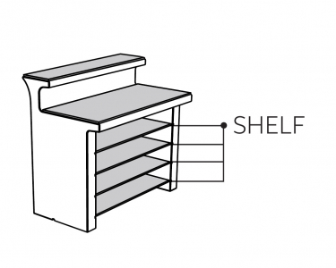 Полка стеклянная для барной стойки SLIDE Break Line Glass Shelf стекло закаленное Фото 2