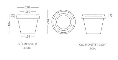 Кашпо пластиковое светящееся SLIDE Gio Monster Lighting полиэтилен белый Фото 2