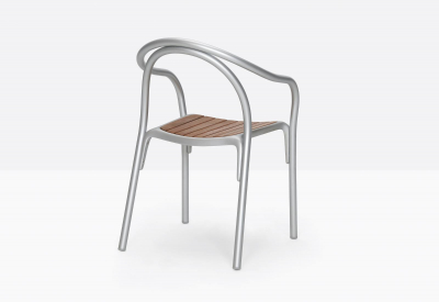 Кресло металлическое PEDRALI Soul Outdoor алюминий, тик алюминиевый, натуральный Фото 4