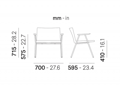 Лаунж-кресло с мягкой обивкой PEDRALI Osaka ясень, сталь, ткань беленый ясень, черный, красный Фото 2