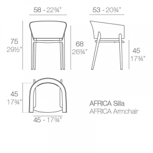 Кресло пластиковое Vondom Africa Basic полипропилен, стекловолокно красный Фото 2