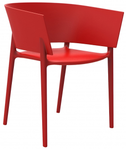 Кресло пластиковое Vondom Africa Basic полипропилен, стекловолокно красный Фото 1