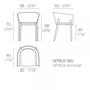 Кресло пластиковое Vondom Africa Basic полипропилен, стекловолокно бронзовый Фото 2