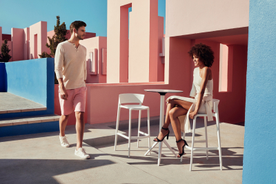 Стул пластиковый барный Vondom Africa Basic полипропилен, стекловолокно белый Фото 10