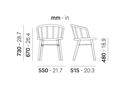 Кресло деревянное с обивкой PEDRALI Nym сталь, ясень, ткань Фото 2