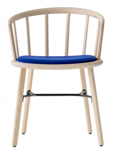 Кресло деревянное с обивкой PEDRALI Nym сталь, ясень, ткань Фото 1