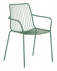 Кресло металлическое с высокой спинкой PEDRALI Nolita сталь зеленый Фото 1