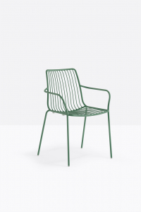 Кресло металлическое с высокой спинкой PEDRALI Nolita сталь зеленый Фото 4