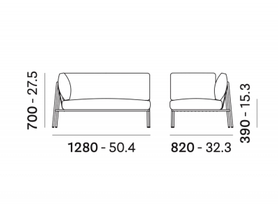 Диван металлический с подушками PEDRALI Nolita Sofa сталь, ткань Фото 2