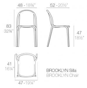 Стул пластиковый Vondom Brooklyn Basic полипропилен, стекловолокно белый Фото 2