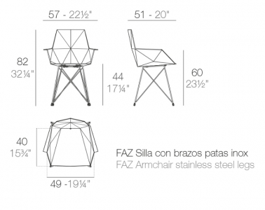 Кресло пластиковое Vondom Faz Basic сталь, полипропилен белый Фото 2