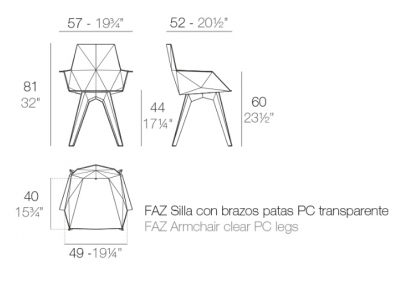 Кресло пластиковое Vondom Faz Basic поликарбонат, полипропилен белый Фото 2