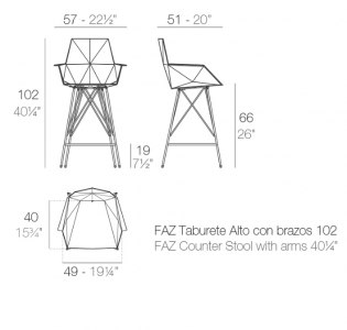 Кресло пластиковое полубарное Vondom Faz Basic сталь, полипропилен белый Фото 2