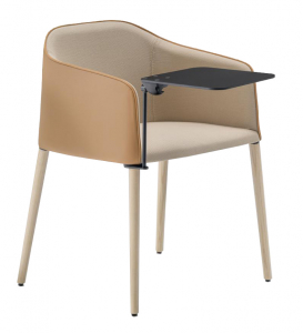 Кресло со столиком PEDRALI Laja ясень, ткань, компакт-ламинат HPL Фото 1