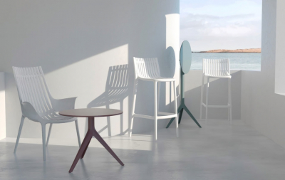 Стул пластиковый барный Vondom Ibiza Basic полипропилен, стекловолокно белый Фото 9