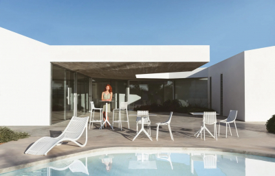Стул пластиковый барный Vondom Ibiza Basic полипропилен, стекловолокно белый Фото 12