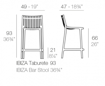Стул пластиковый полубарный Vondom Ibiza Basic полипропилен, стекловолокно белый Фото 2