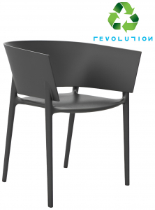 Кресло пластиковое Vondom Africa Revolution переработанный полипропилен темно-серый Manta Фото 1