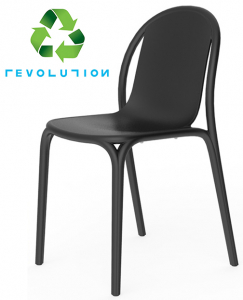 Стул пластиковый Vondom Brooklyn Revolution переработанный полипропилен темно-серый Manta Фото 1
