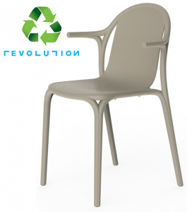 Кресло пластиковое Vondom Brooklyn Revolution переработанный полипропилен бежевый Cala Фото 1