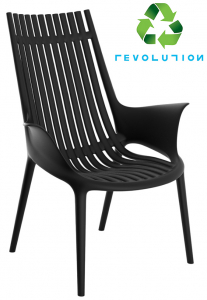 Кресло пластиковое Vondom Ibiza Revolution переработанный полипропилен темно-серый Manta Фото 1