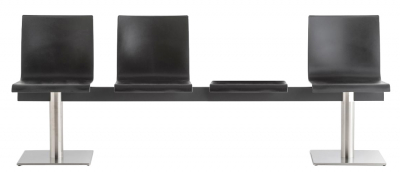 Система сидений на 3 места со столиком PEDRALI Kuadra XL сталь, технополимер, ламинат Фото 1