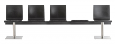 Система сидений на 4 места со столиком PEDRALI Kuadra XL сталь, технополимер Фото 1