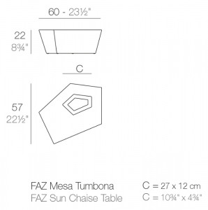 Столик пластиковый для лежака Vondom Faz Basic полиэтилен Фото 2