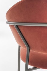 Кресло с обивкой PEDRALI Jazz сталь, ткань титановый, красный Фото 8