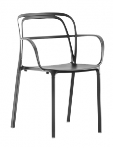 Кресло пластиковое PEDRALI Intrigo алюминий черный Фото 1