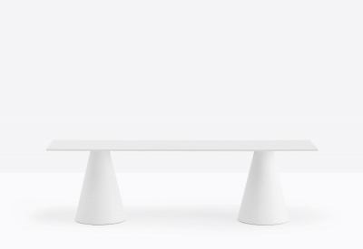 Скамейка пластиковая PEDRALI Ikon Bench стеклопластик, компакт-ламинат HPL белый Фото 5
