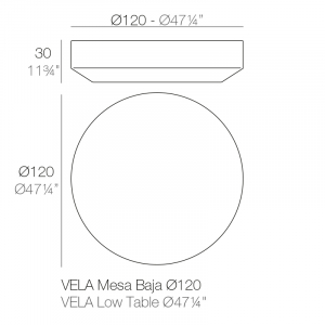 Столик пластиковый кофейный Vondom Vela Basic полиэтилен Фото 2
