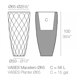 Кашпо пластиковое Vondom Vases Basic полиэтилен Фото 2