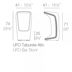 Стул пластиковый барный Vondom Ufo Basic полиэтилен Фото 2