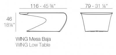 Столик пластиковый кофейный Vondom Wing Basic полиэтилен Фото 2