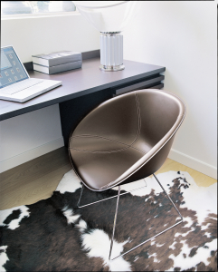 Кресло с обивкой на полозьях PEDRALI Gliss сталь, натуральная кожа коричневый Фото 7