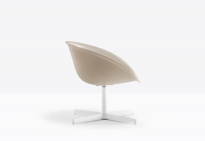 Кресло вращающееся пластиковое PEDRALI Gliss Lounge  алюминий, сталь, технополимер белый, бежевый Фото 6